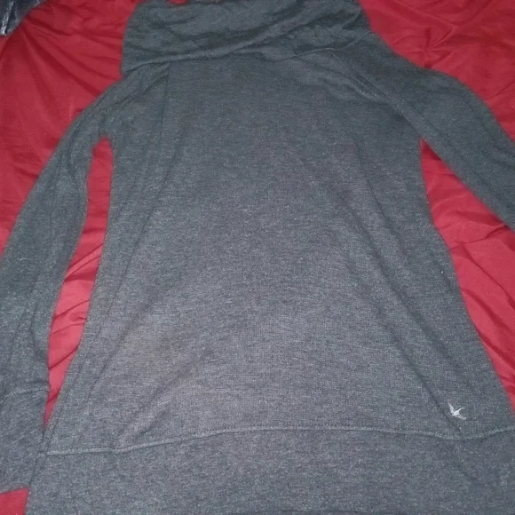 Eddie Bauer Tunic Sweater Women's Size M Gray Cowl Neck Waffle Knit Long Sleeve - Picture 2 of 12